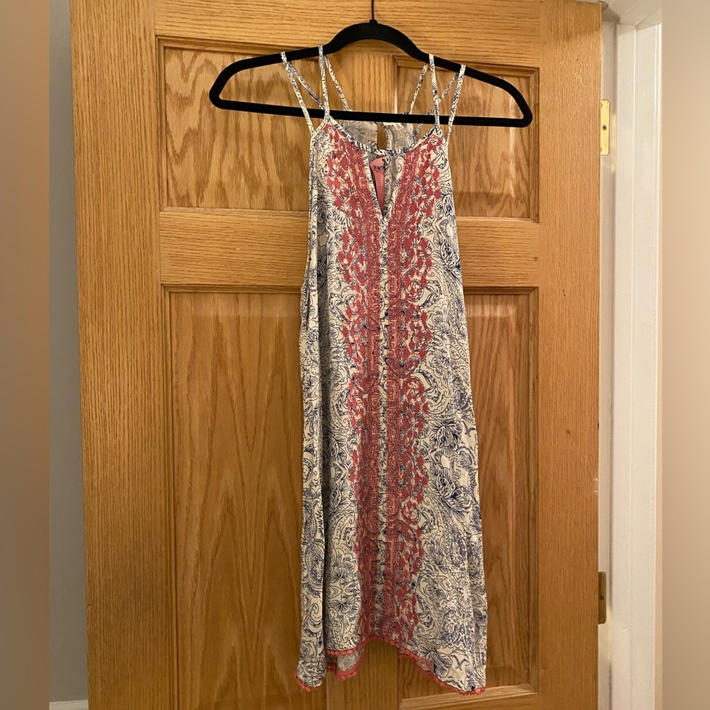 En Cremé blue and pink dress